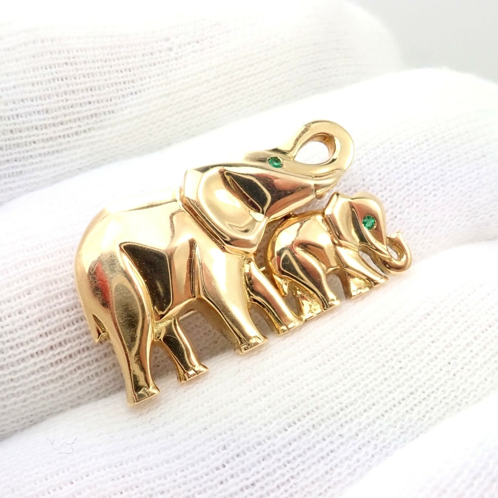 Cartier Jewelry & Watches:Fine Jewelry:Brooches & Pins Authentic Vintage Cartier 18k Yellow Gold Mother Child Elephant Brooch Pin