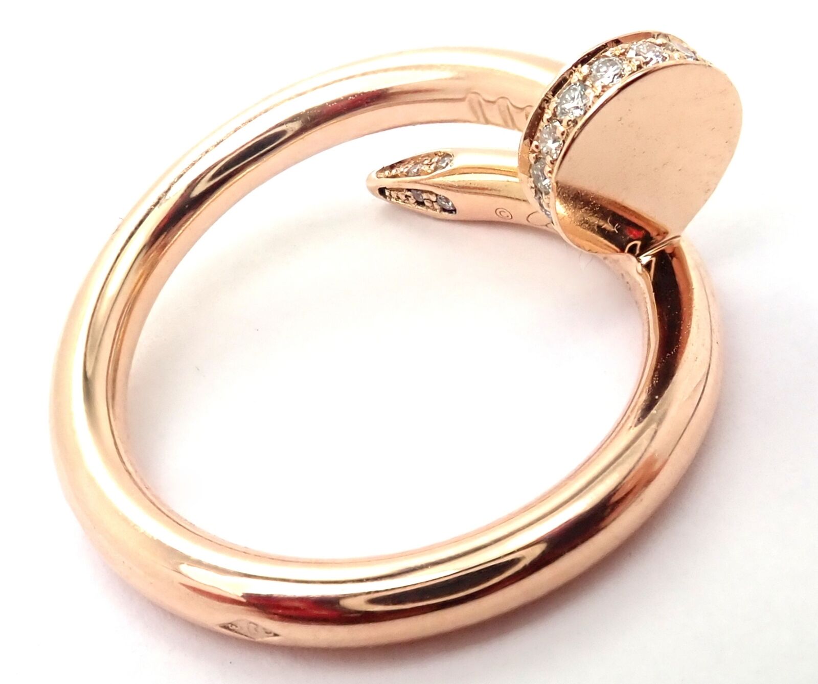 Cartier Jewelry & Watches:Fine Jewelry:Rings Authentic! Cartier Juste Un Clou 18k Rose Gold Diamond Nail Band Ring Size 53