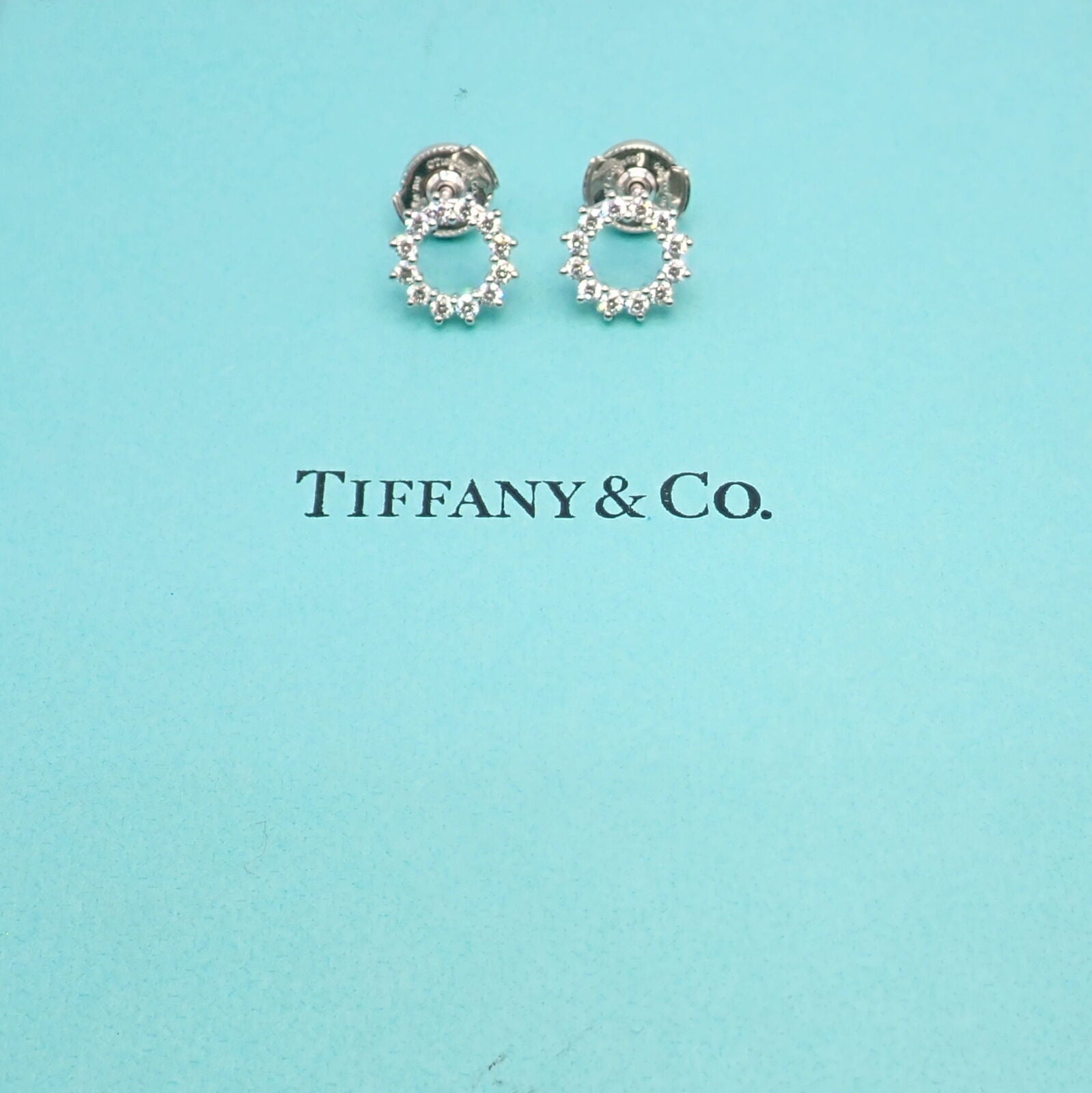 Tiffany & Co. Jewelry & Watches:Fine Jewelry:Earrings Authentic! Tiffany & Co Platinum 0.46ctw Diamond Open Circle Earrings
