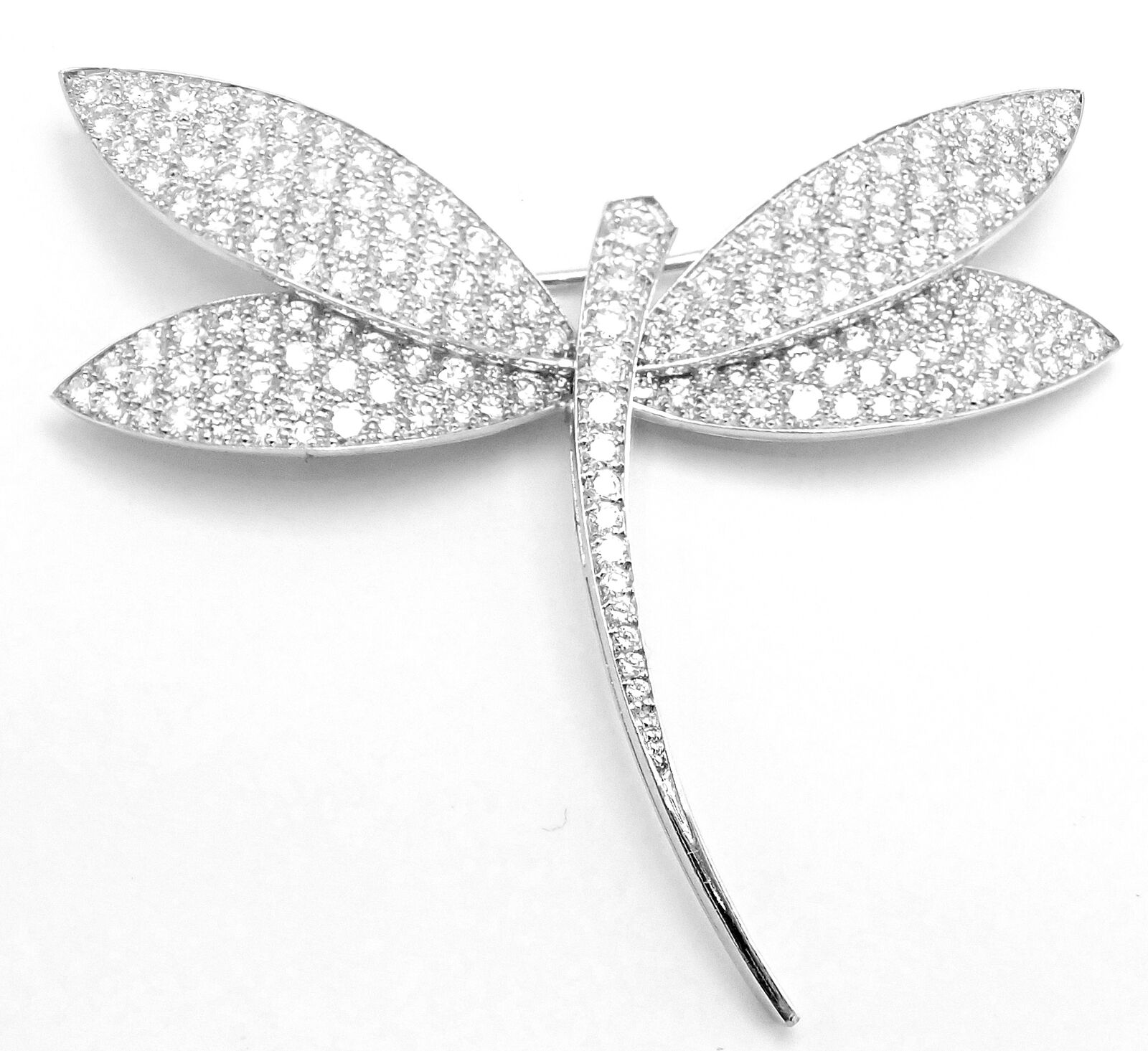 Van Cleef & Arpels Jewelry & Watches:Fine Jewelry:Brooches & Pins Authentic! Van Cleef & Arpels Dragonfly 18k White Gold Diamond Large Pin Brooch