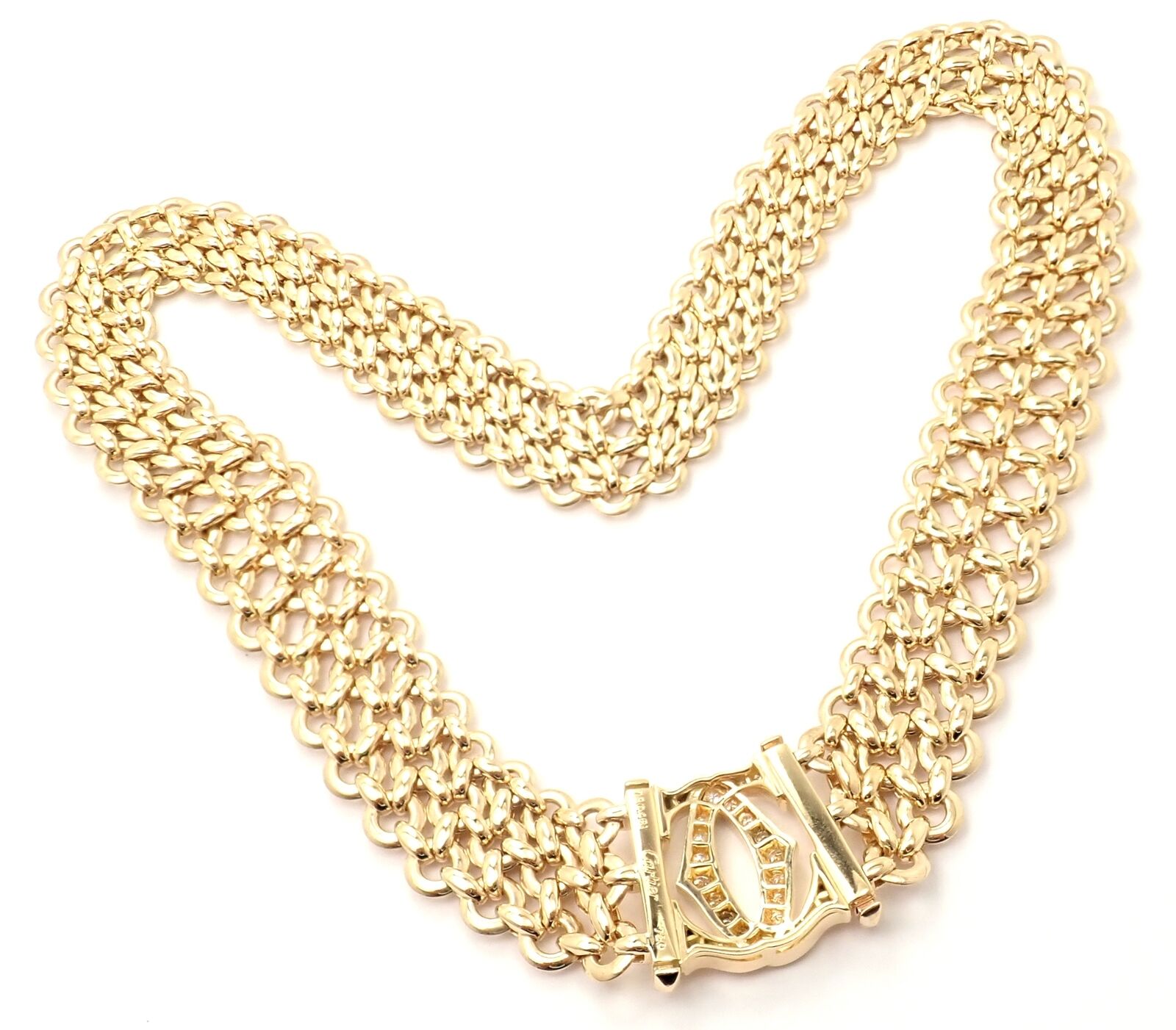 Cartier Jewelry & Watches:Fine Jewelry:Necklaces & Pendants Authentic! Cartier Penelope 18k Yellow Gold Diamond Double C Three Row Necklace