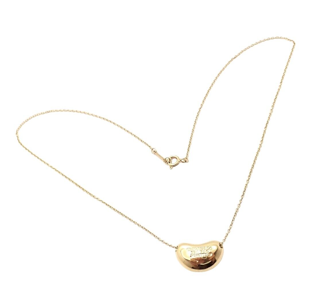 Tiffany & Co. Jewelry & Watches:Fine Jewelry:Necklaces & Pendants Authentic! Tiffany & Co Elsa Peretti 18k Yellow Gold Bean Necklace