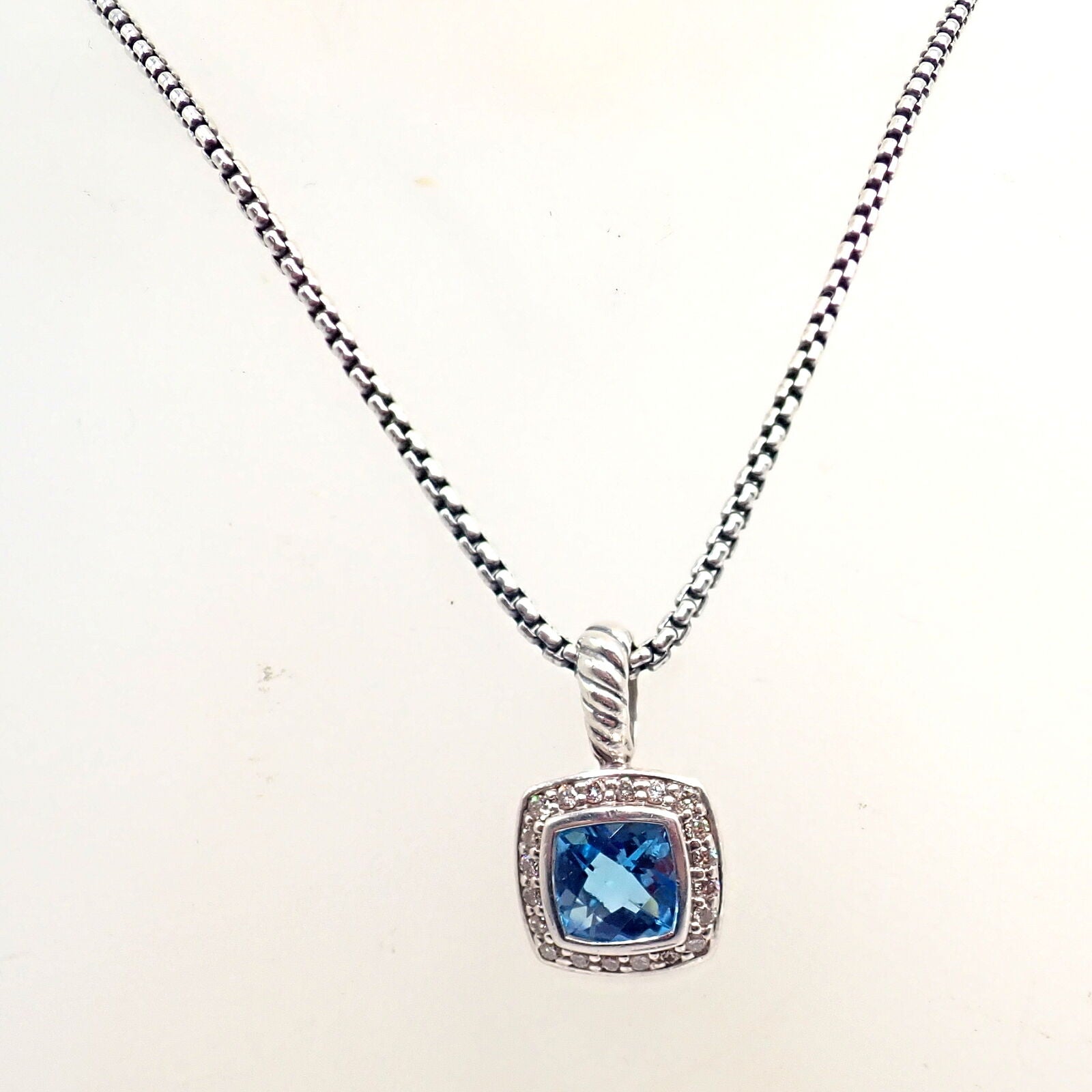 Petite Albion Blue Topaz & Diamond Necklace store