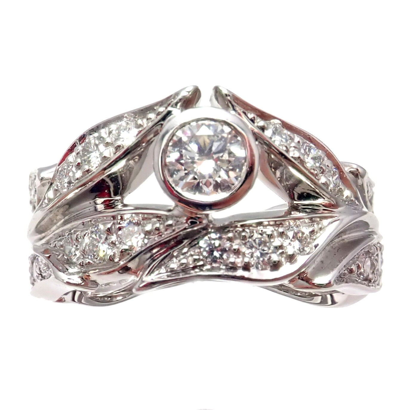 Damiani Jewelry & Watches:Vintage & Antique Jewelry:Rings Authentic Carrera Y Carrera 18k Mi Princes Greco Roman Diamond Crown Ring 6.75