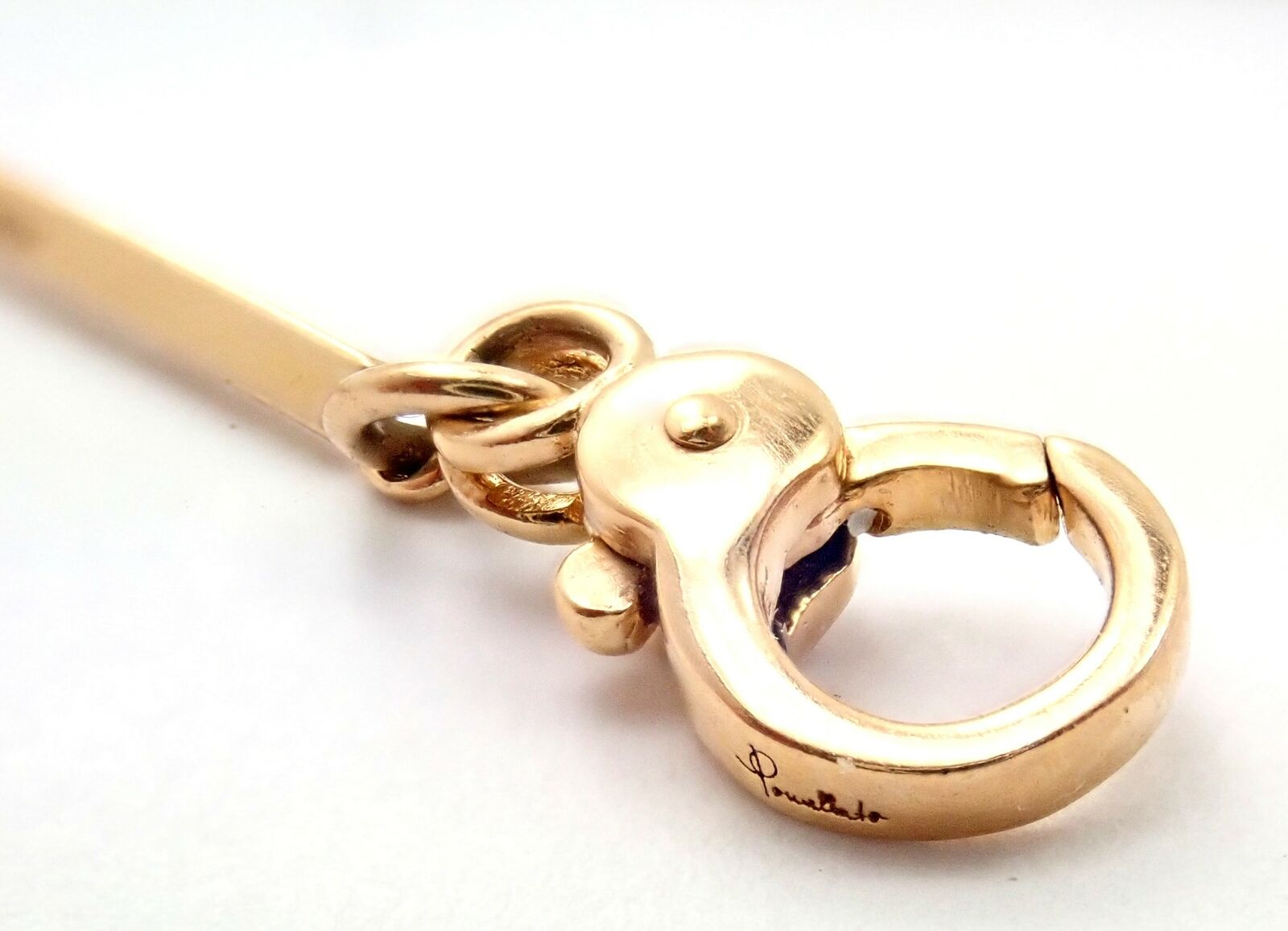 Rare! Vintage Pomellato 18k Rose Gold Long Chain Necklace