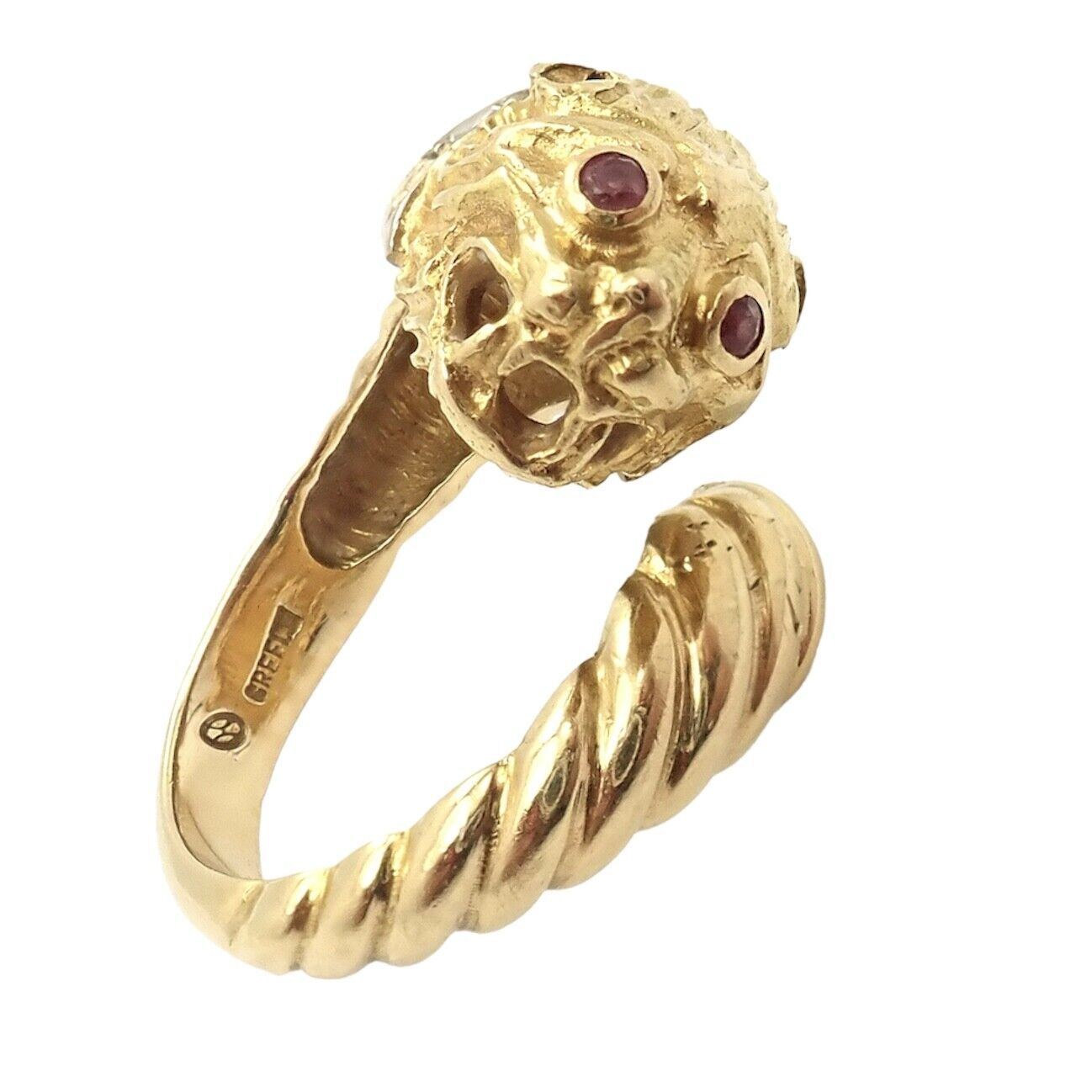 Lalaounis Jewelry & Watches:Fine Jewelry:Rings Authentic! Ilias Lalaounis 18k Yellow Gold Chimera Diamond Ruby Ring