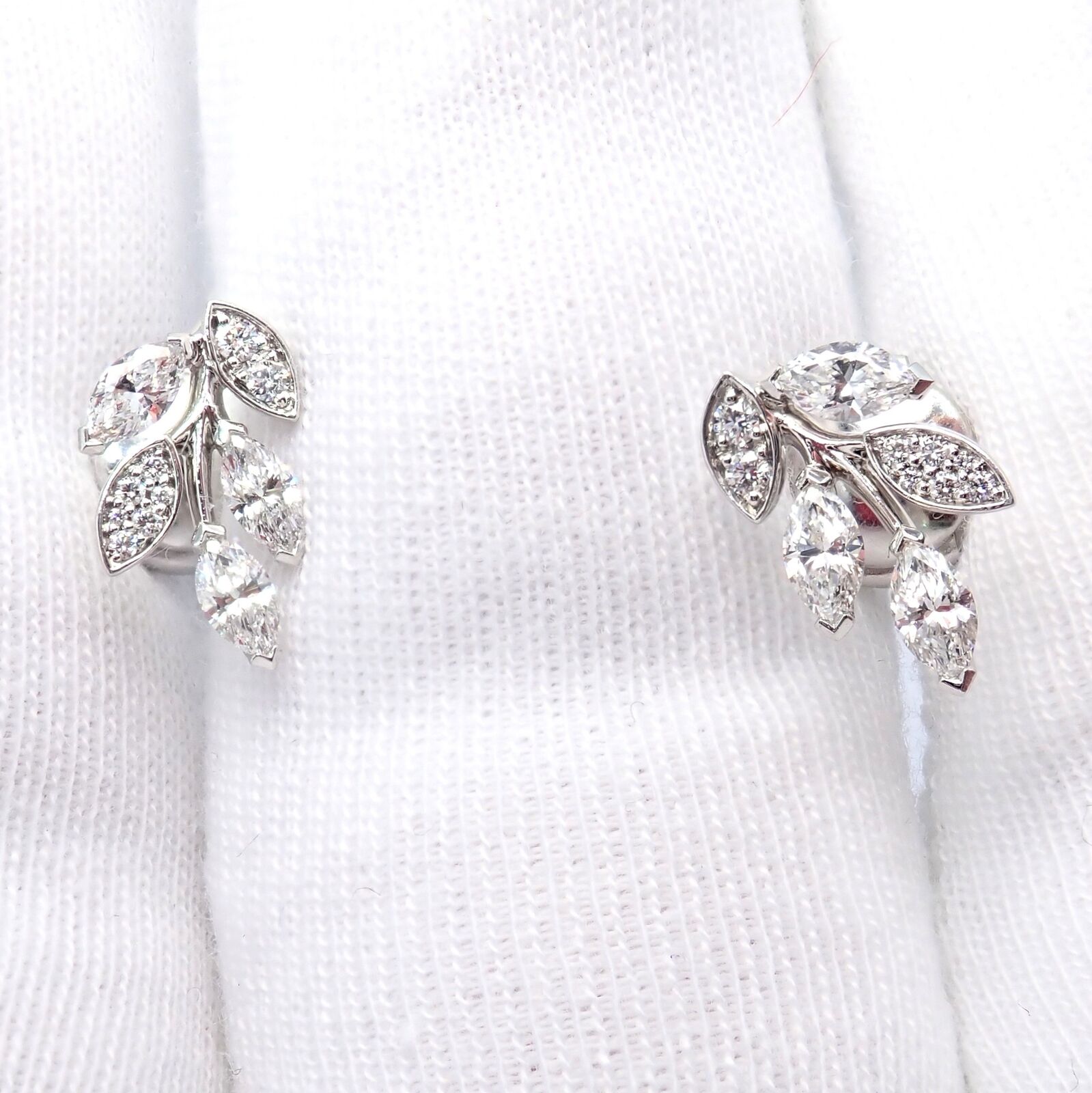 Tiffany & Co. Jewelry & Watches:Fine Jewelry:Earrings Authentic! Tiffany & Co Platinum Victoria Vine Diamond Small Earrings