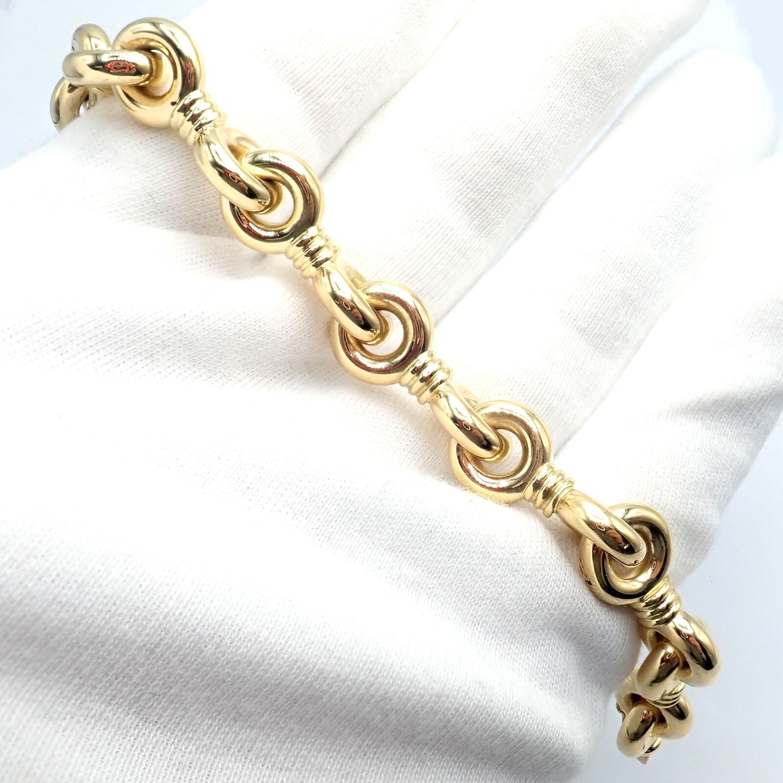 Estate Jewelry & Watches:Vintage & Antique Jewelry:Bracelets & Charms Vintage Estate Chunky 18k Yellow Gold Bracelet 8" 37g