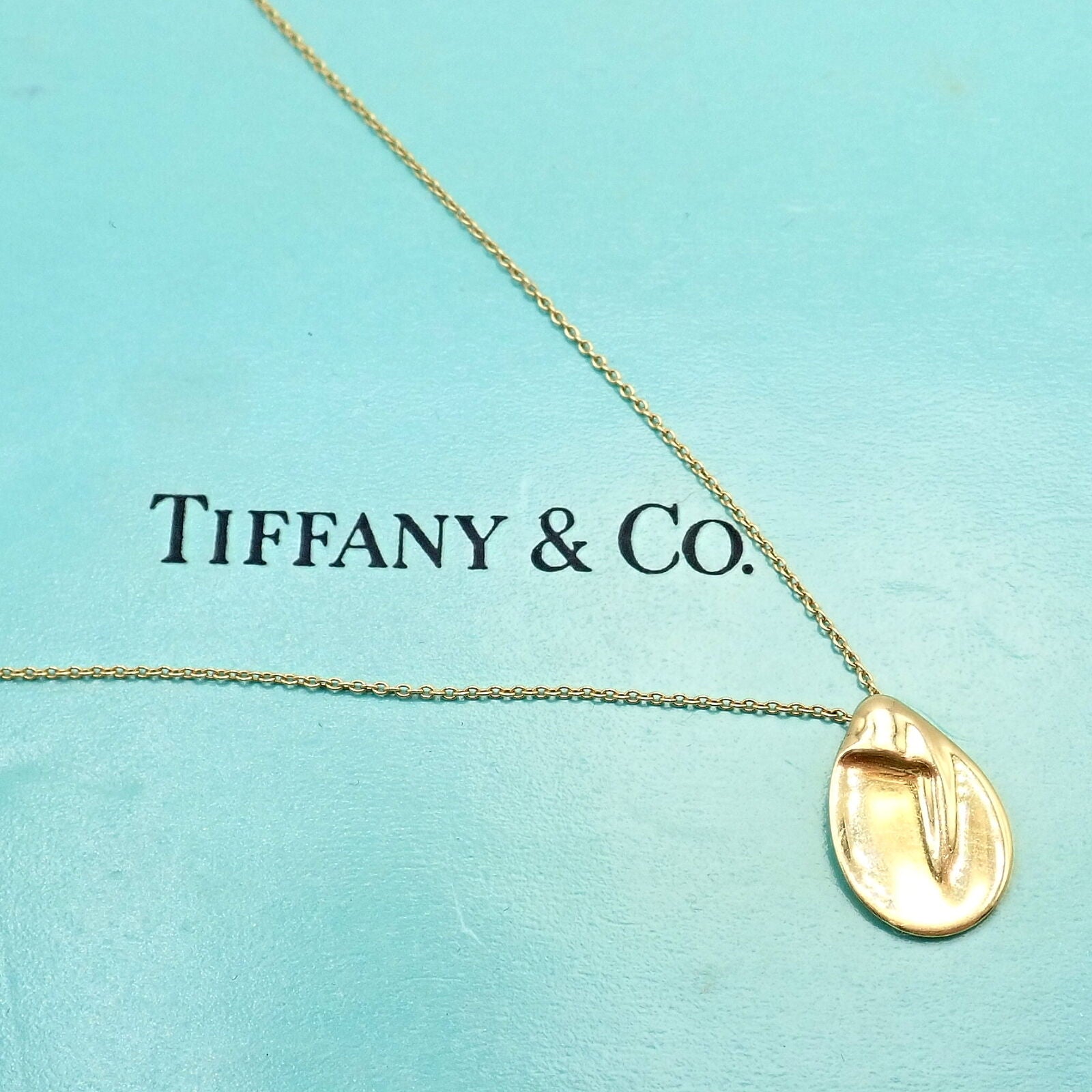 Tiffany & Co. Jewelry & Watches:Fine Jewelry:Necklaces & Pendants Tiffany & Co Peretti 18k Yellow Gold Madonna Pendant Sweet Mini Chain Necklace