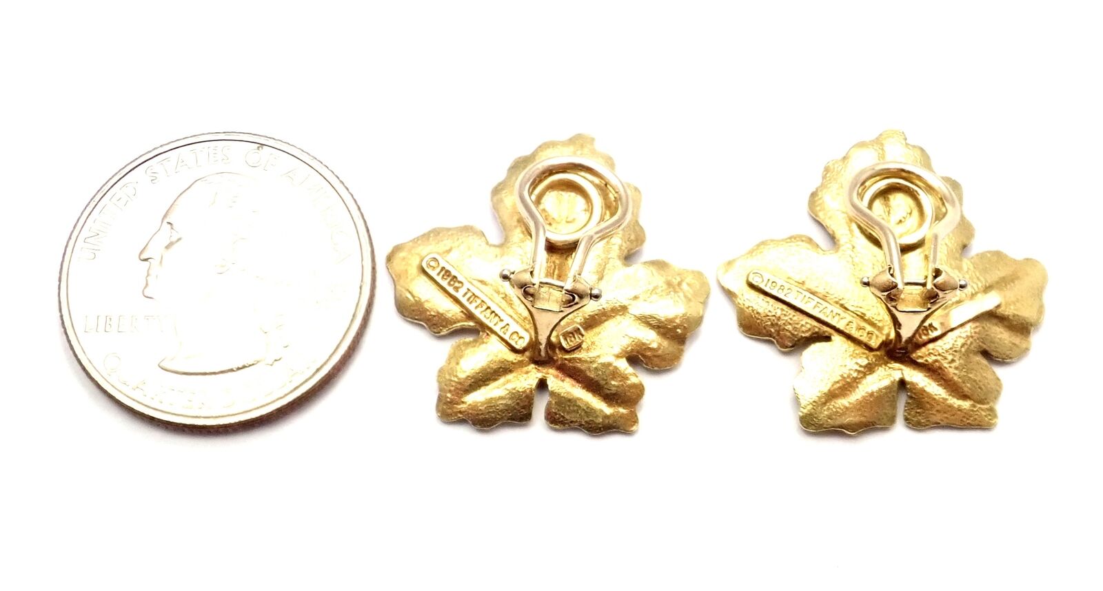 Tiffany & Co. Jewelry & Watches:Fine Jewelry:Earrings Rare! Authentic Vintage Tiffany & Co 18k Yellow Gold Leaf Earrings