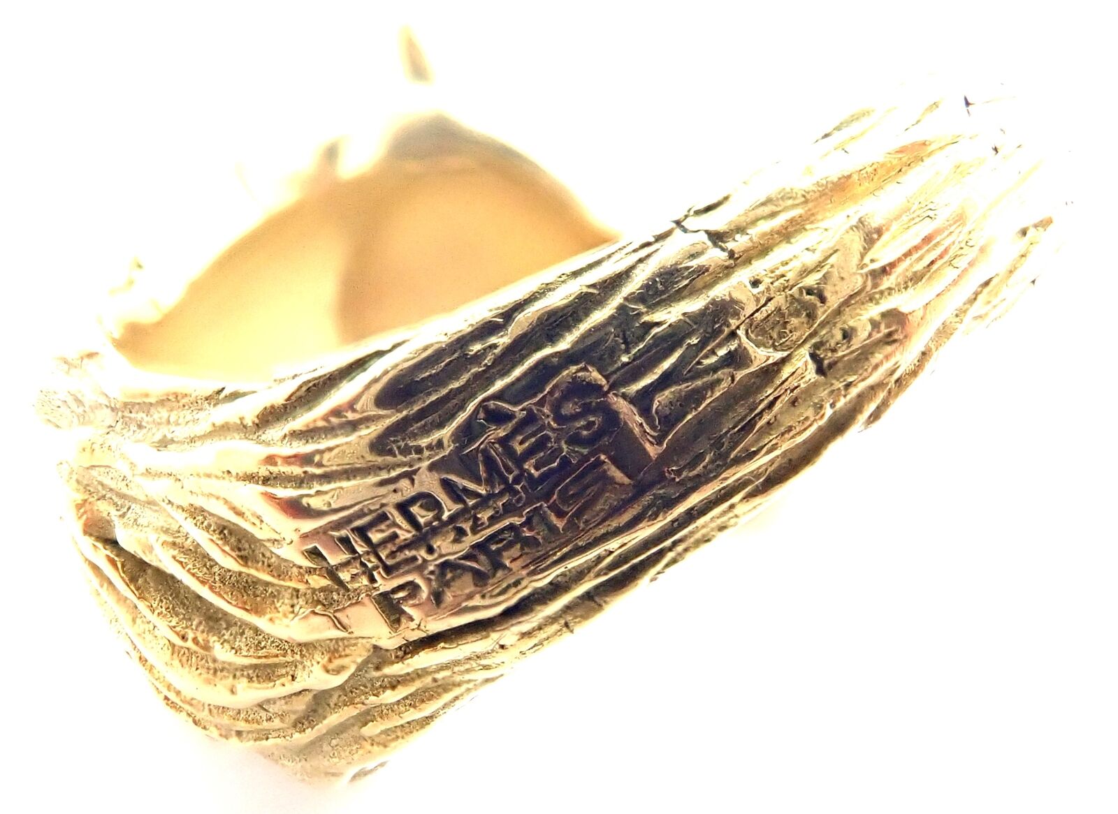 Hermes Jewelry & Watches:Fine Jewelry:Rings Authentic! Vintage Hermes 18K Yellow Gold Horse Band Ring