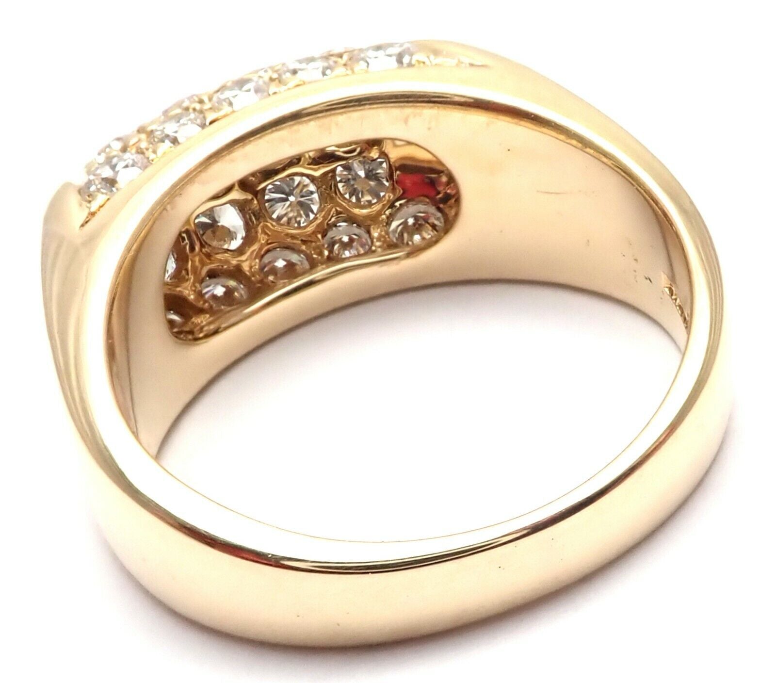 Bulgari Jewelry & Watches:Fine Jewelry:Rings Authentic! Bulgari Bvlgari Tronchetto 18k Yellow Gold Diamond Band Ring