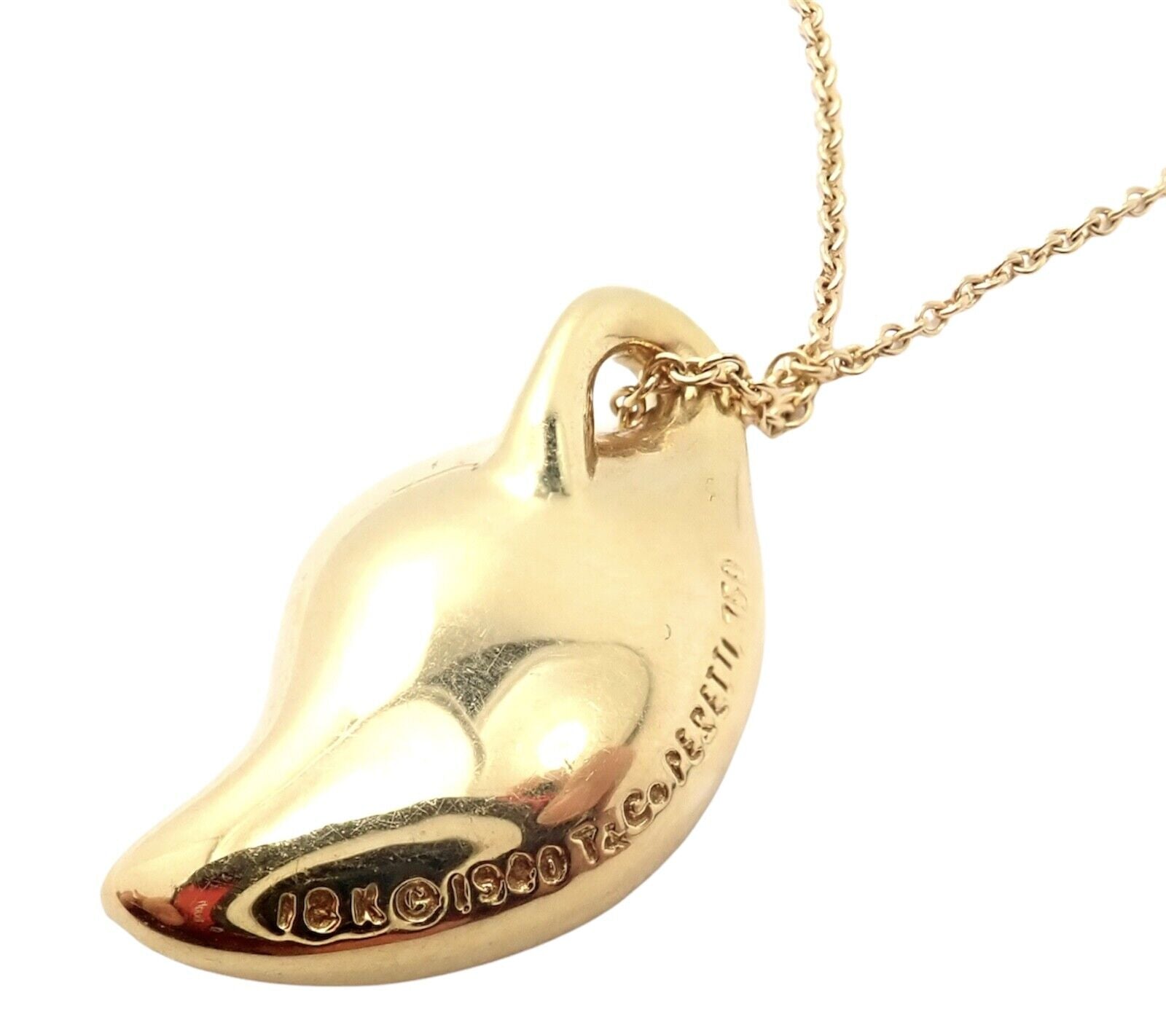 Tiffany & Co. Jewelry & Watches:Fine Jewelry:Necklaces & Pendants Authentic! Vintage Tiffany & Co Peretti 18k Gold Leaf Pendant Necklace 1980
