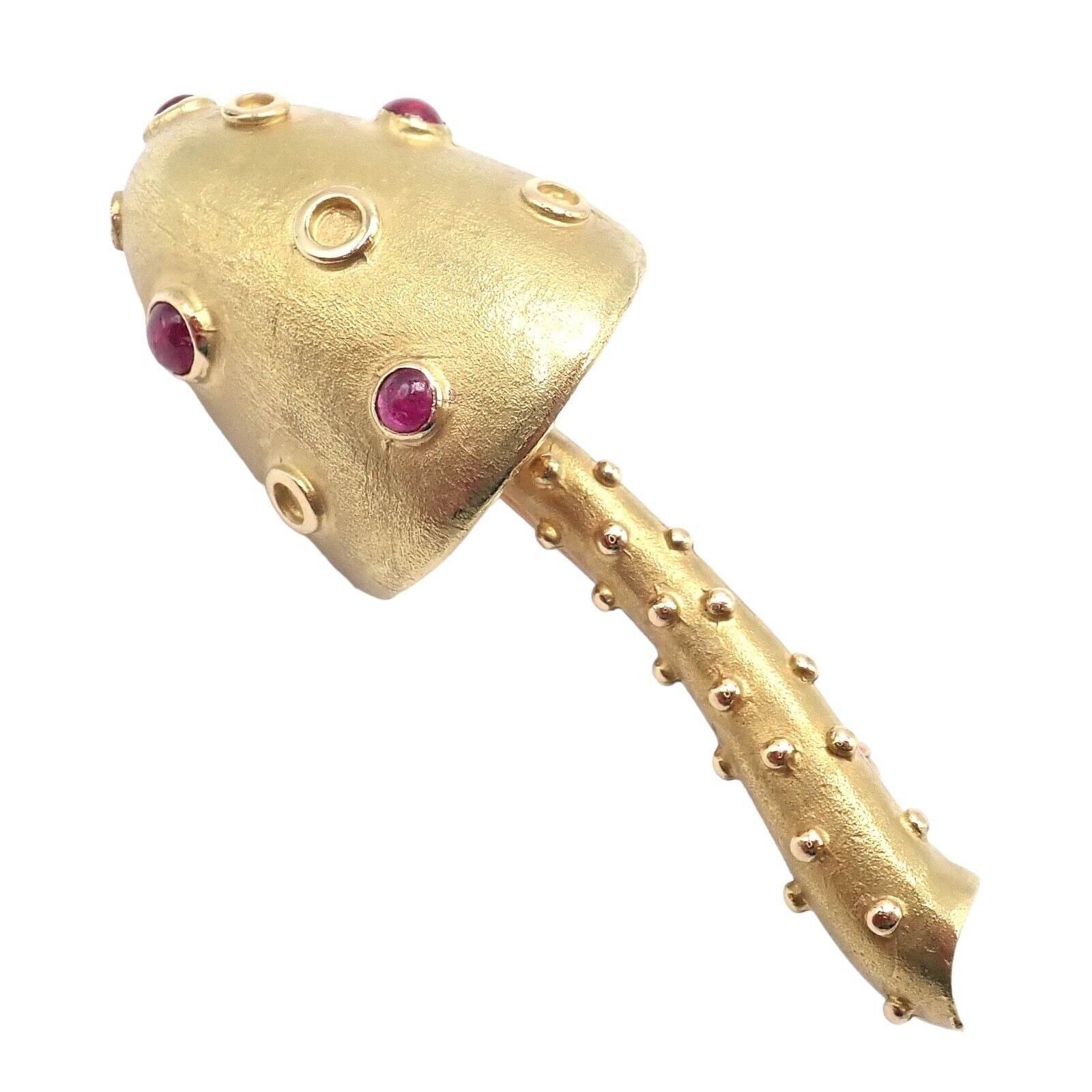 Tiffany & Co. Jewelry & Watches:Fine Jewelry:Brooches & Pins Rare! Tiffany & Co 18k Yellow Gold Ruby Mushroom Brooch Pin 1950's