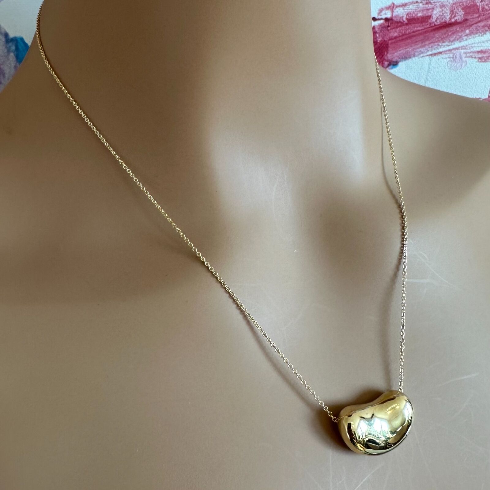 Tiffany bean necklace on sale gold