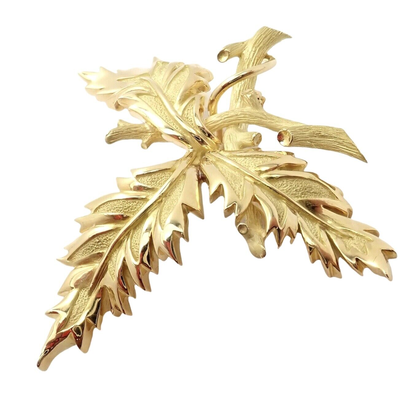 Jean Schlumberger for Tiffany & Co Jewelry & Watches:Fine Jewelry:Brooches & Pins Rare! Tiffany & Co Schlumberger 18k Yellow Gold Three Leaf Pin Brooch 1970s