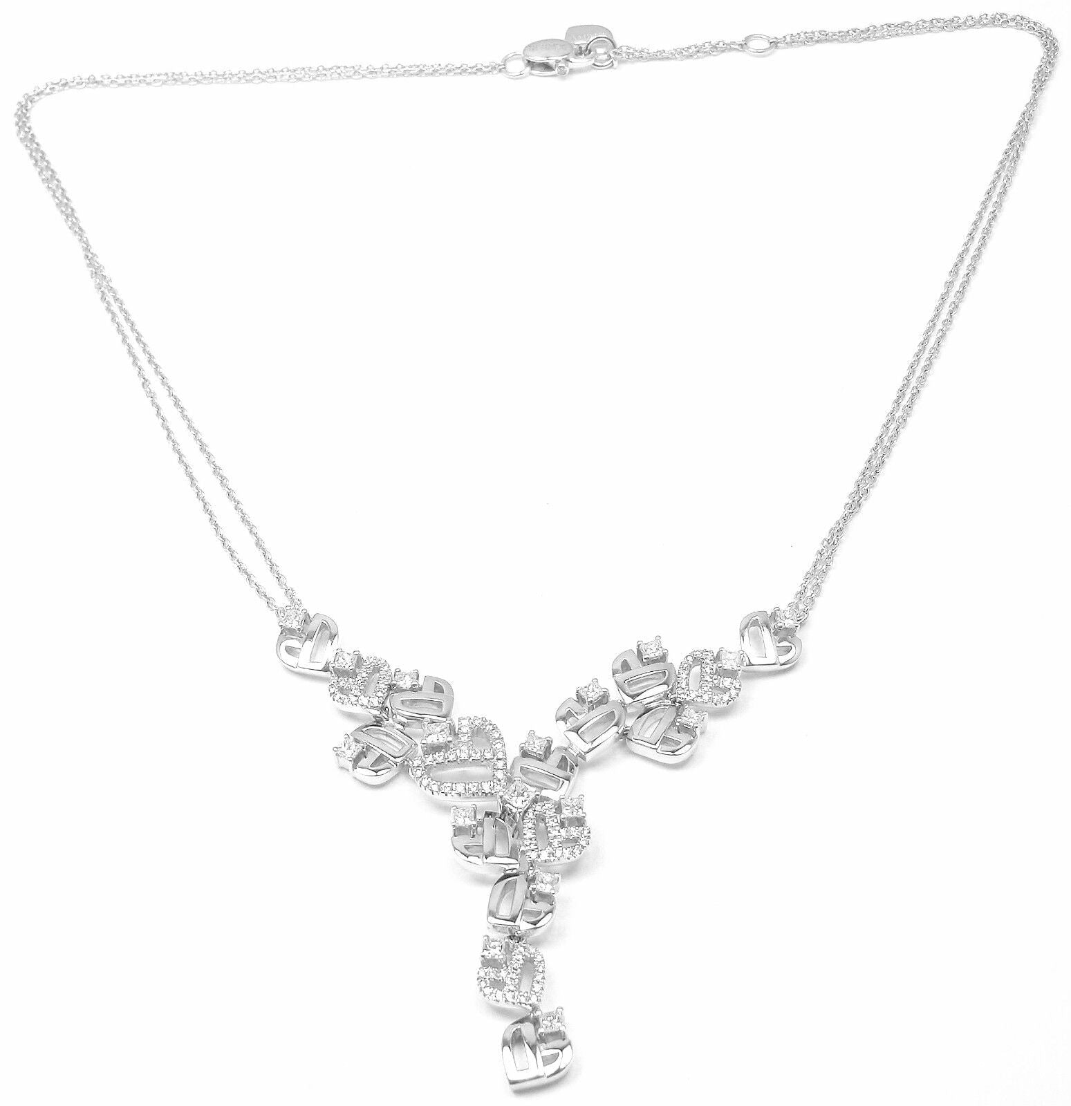 Damiani Jewelry & Watches:Fine Jewelry:Necklaces & Pendants Authentic Damiani 18k White Gold Diamond Drop Necklace