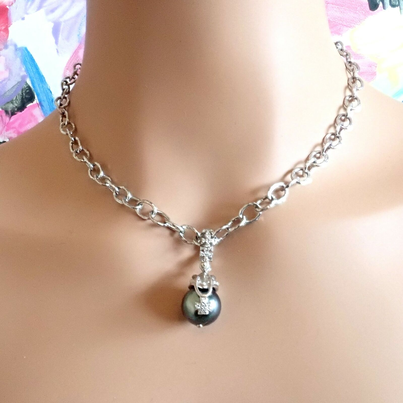 Loree Rodkin Jewelry & Watches:Fine Jewelry:Necklaces & Pendants Authentic! Loree Rodkin Platinum Gold Diamond Tahitian South Sea Pearl Necklace