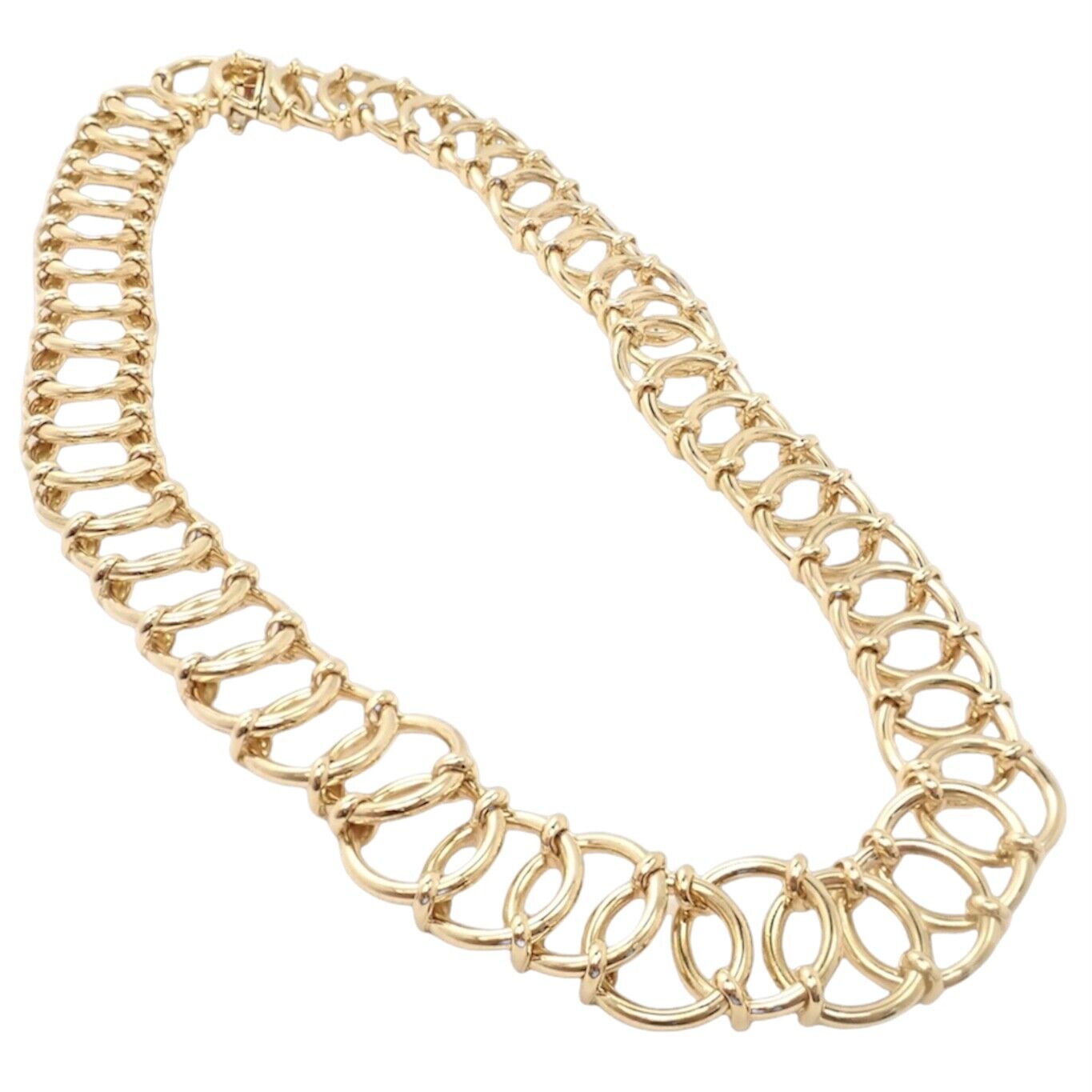 Tiffany & Co. Jewelry & Watches:Fine Jewelry:Necklaces & Pendants Tiffany & Co 18K Yellow Gold Picasso France Open Circle Link Chain Necklace