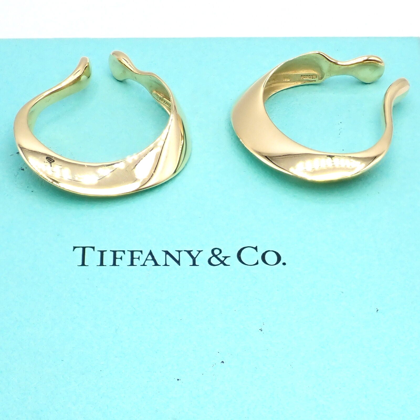 Tiffany & Co. Jewelry & Watches:Fine Jewelry:Earrings Authentic Vintage Tiffany & Co 18k Yellow Gold Peretti Lily Lobe Hoop Earrings