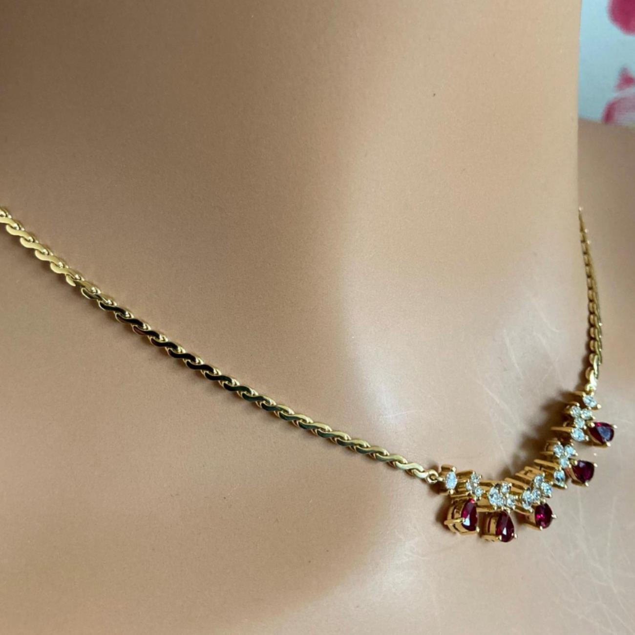 H. Stern Jewelry & Watches:Fine Jewelry:Necklaces & Pendants Rare! Authentic H. Stern 18k Yellow Gold White Diamond Ruby Necklace