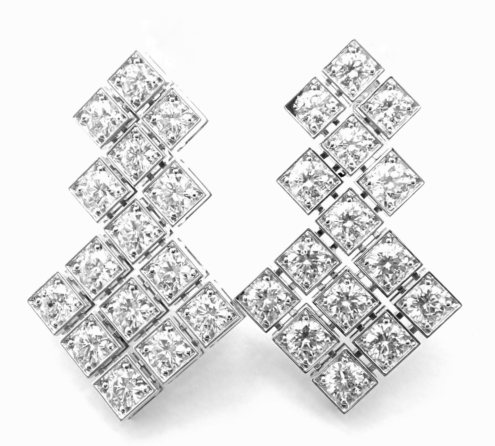 Cartier Jewelry & Watches:Fine Jewelry:Earrings Rare! Authentic Cartier 18k White Gold Diamond Drop Earrings