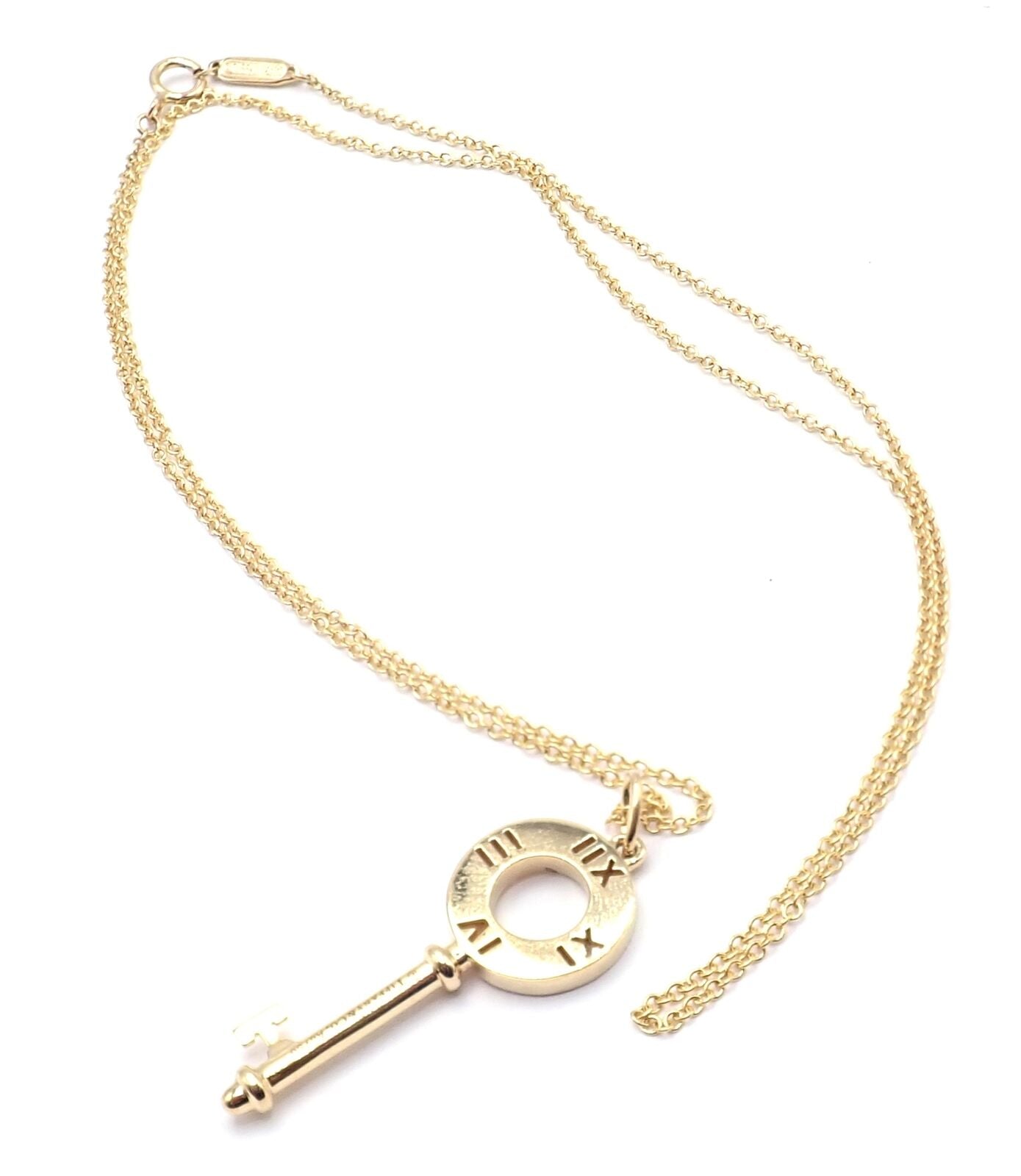 Tiffany & Co. Jewelry & Watches:Fine Jewelry:Necklaces & Pendants Authentic! Tiffany & Co 18k Yellow Gold Atlas Diamond Key Pendant Necklace