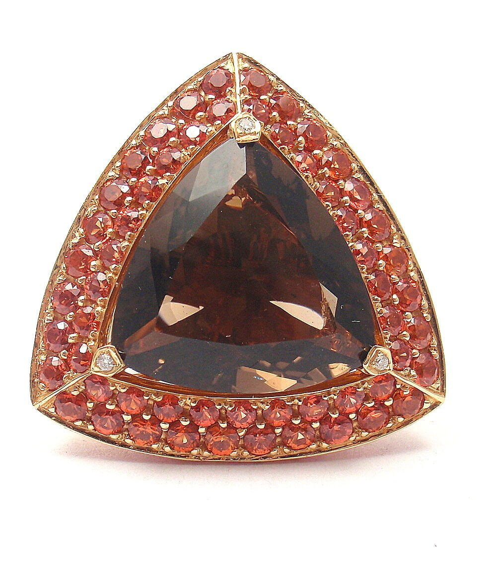 Mauboussin Jewelry & Watches:Fine Jewelry:Rings Authentic! Mauboussin 18k Rose Gold Topaz Amethyst Citrine Large Triangle Ring