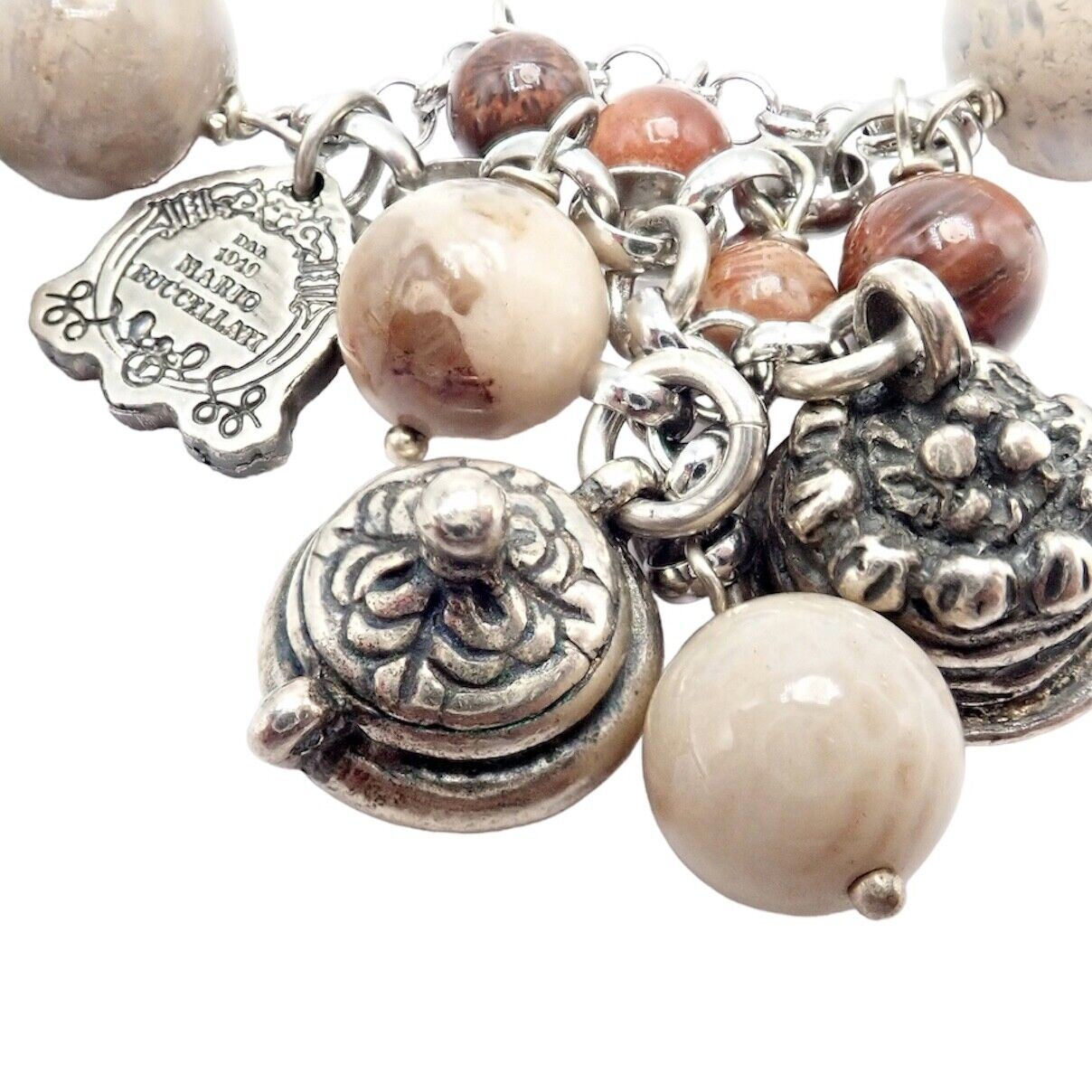 Buccellati Jewelry & Watches:Fine Jewelry:Bracelets & Charms Rare! Vintage Mario Buccellati Silver Tea Time Bead Charm Bracelet