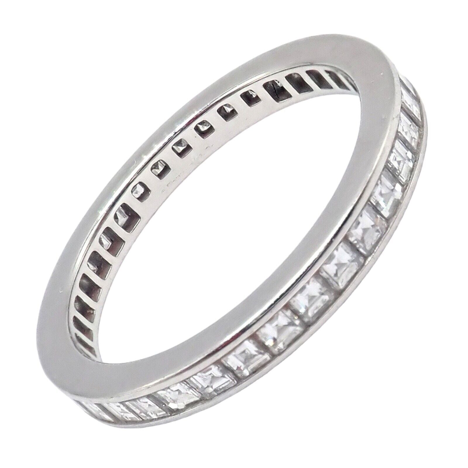 Cartier Jewelry & Watches:Fine Jewelry:Rings Tiffany & Co Platinum 2.88ctw Asscher Diamond Eternity Band Ring Size 5.75