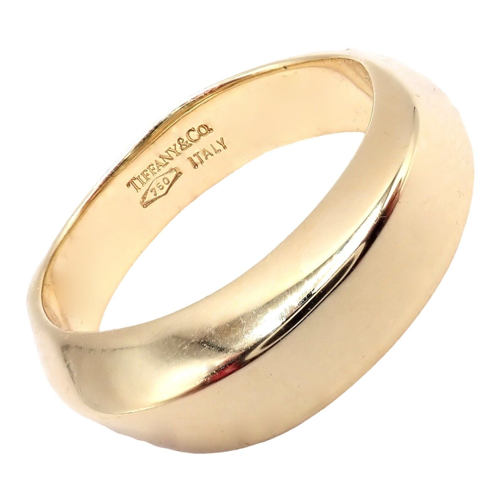 Tiffany & Co. Jewelry & Watches:Fine Jewelry:Rings Rare! Tiffany & Co. 18k Yellow Gold Wide Edge Band Ring Sz 6