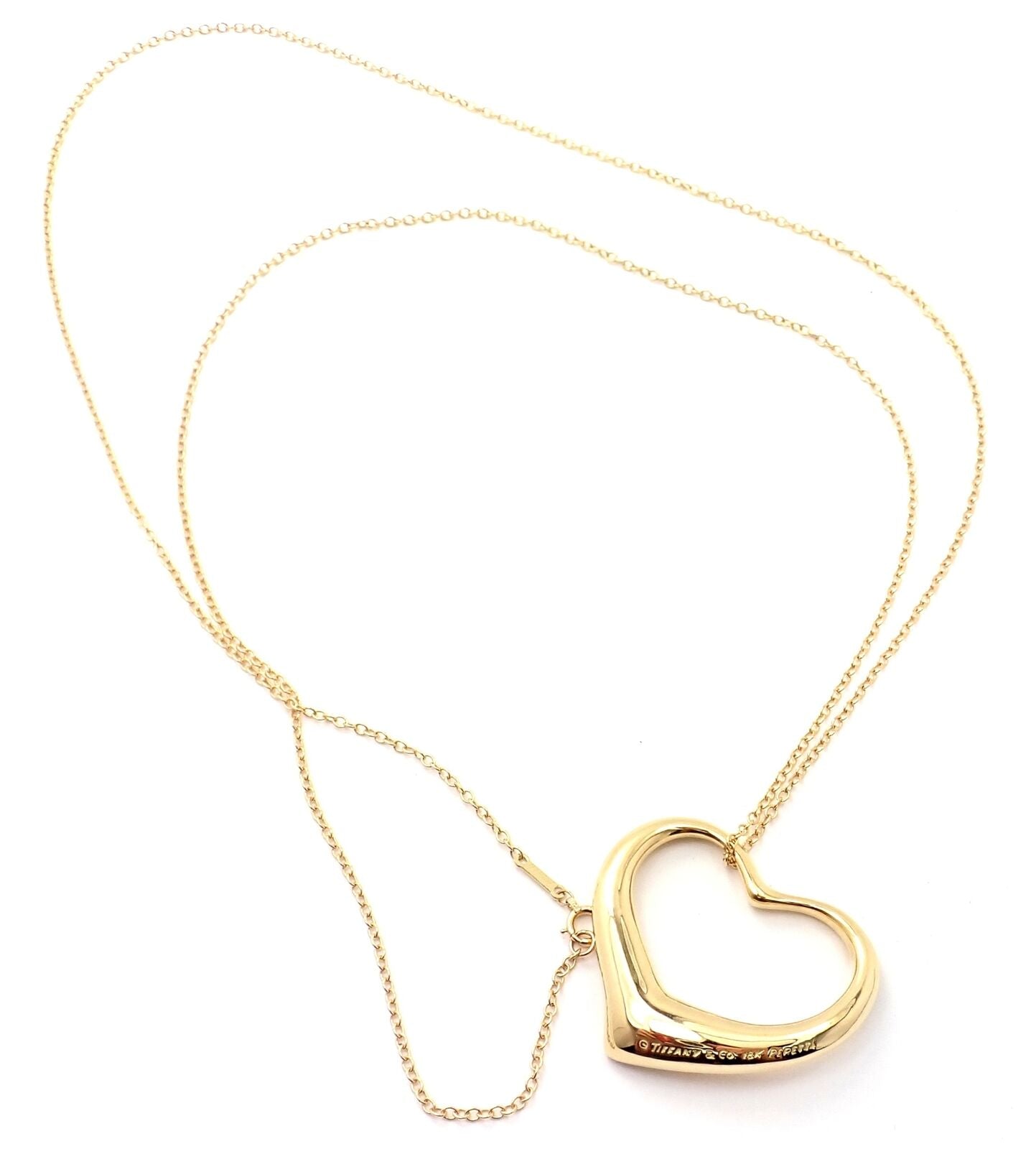 Tiffany & Co. Jewelry & Watches:Fine Jewelry:Necklaces & Pendants Tiffany & Co 18k Yellow Gold Peretti Extra Large Open Heart Pendant 30" Necklace