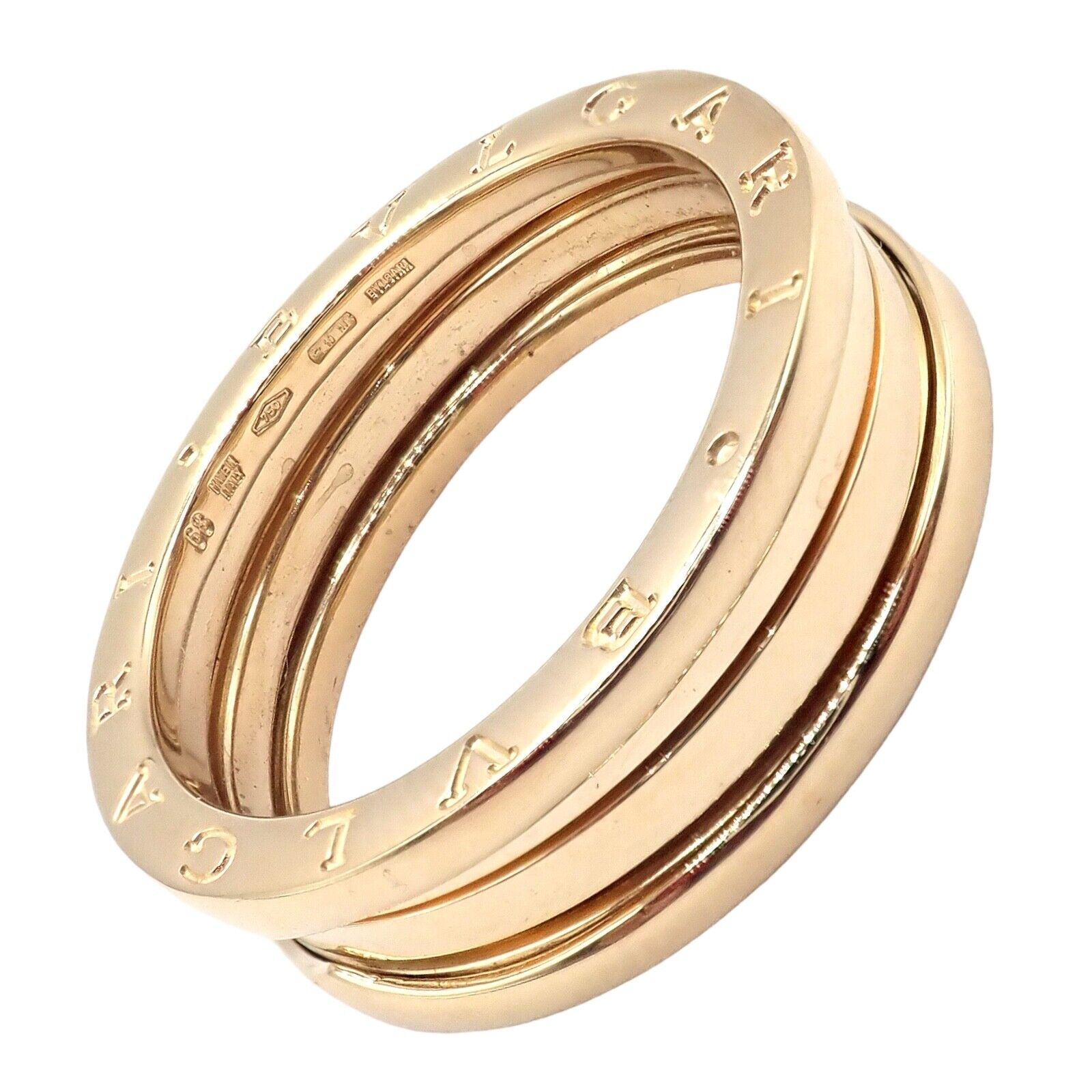 Bvlgari Jewelry & Watches:Fine Jewelry:Rings Bulgari 18k Yellow Gold 2 Row B Zero Band Large Ring Sz us 68 eu 12