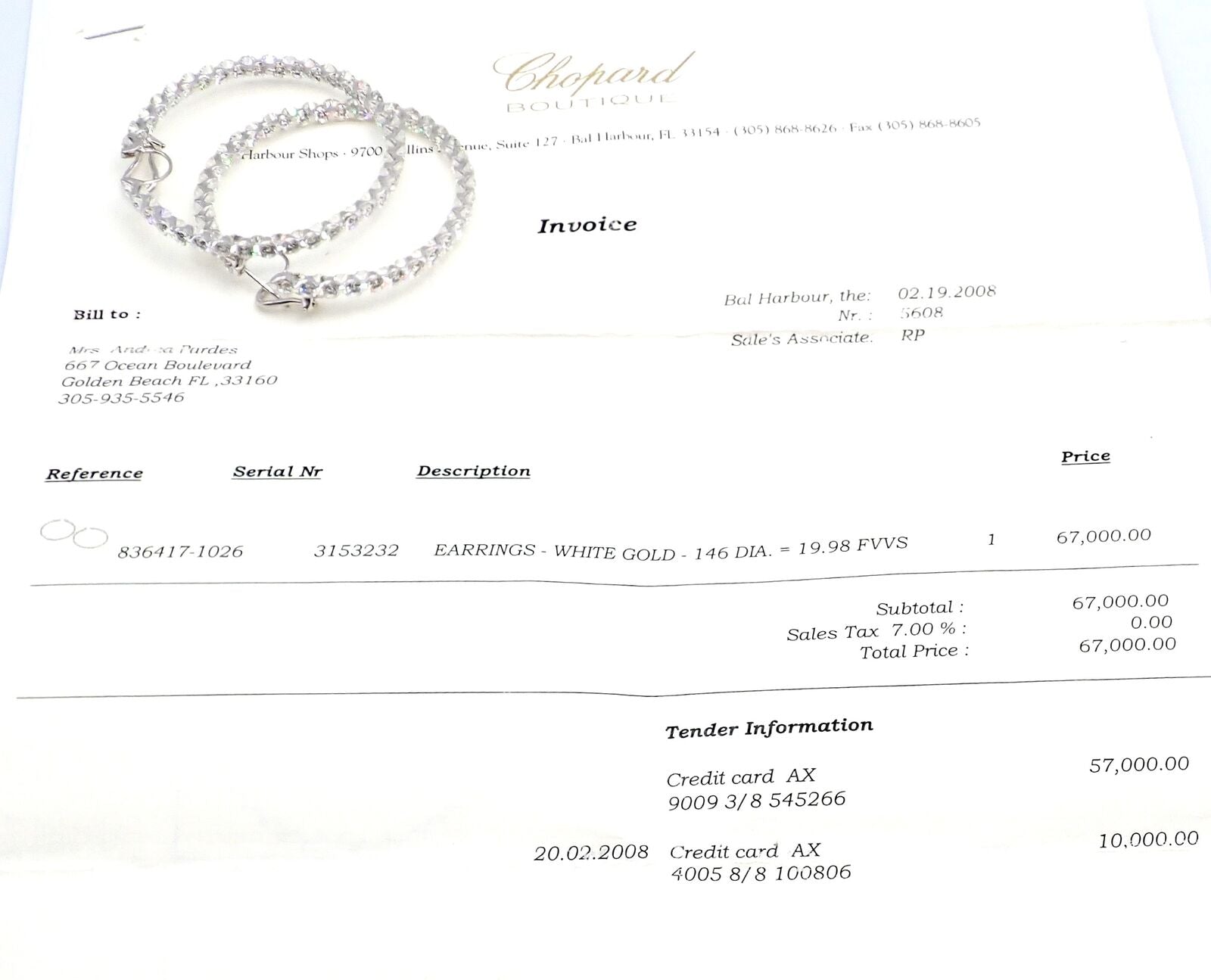 Chopard Jewelry & Watches:Fine Jewelry:Earrings Authentic! Chopard 18k White Gold 19.98ct Diamond Large Hoop Earrings Cert.