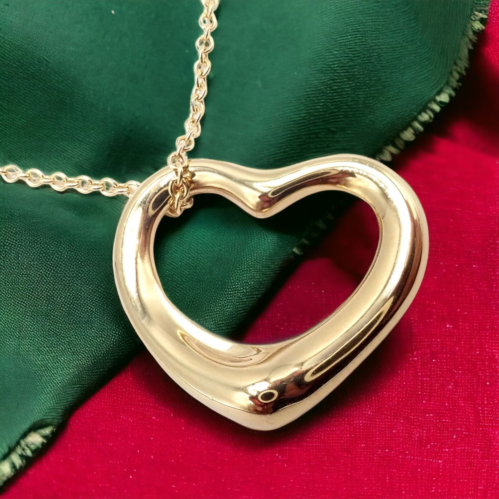 Tiffany & Co. Jewelry & Watches:Fine Jewelry:Necklaces & Pendants Tiffany & Co 18k Yellow Gold Peretti Medium Open Heart Pendant 24" Necklace