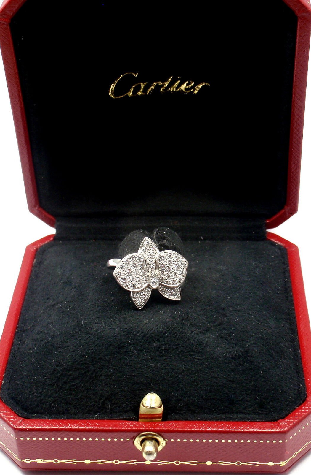 Authentic Cartier Caresse D orchid es Orchid Flower 18k White