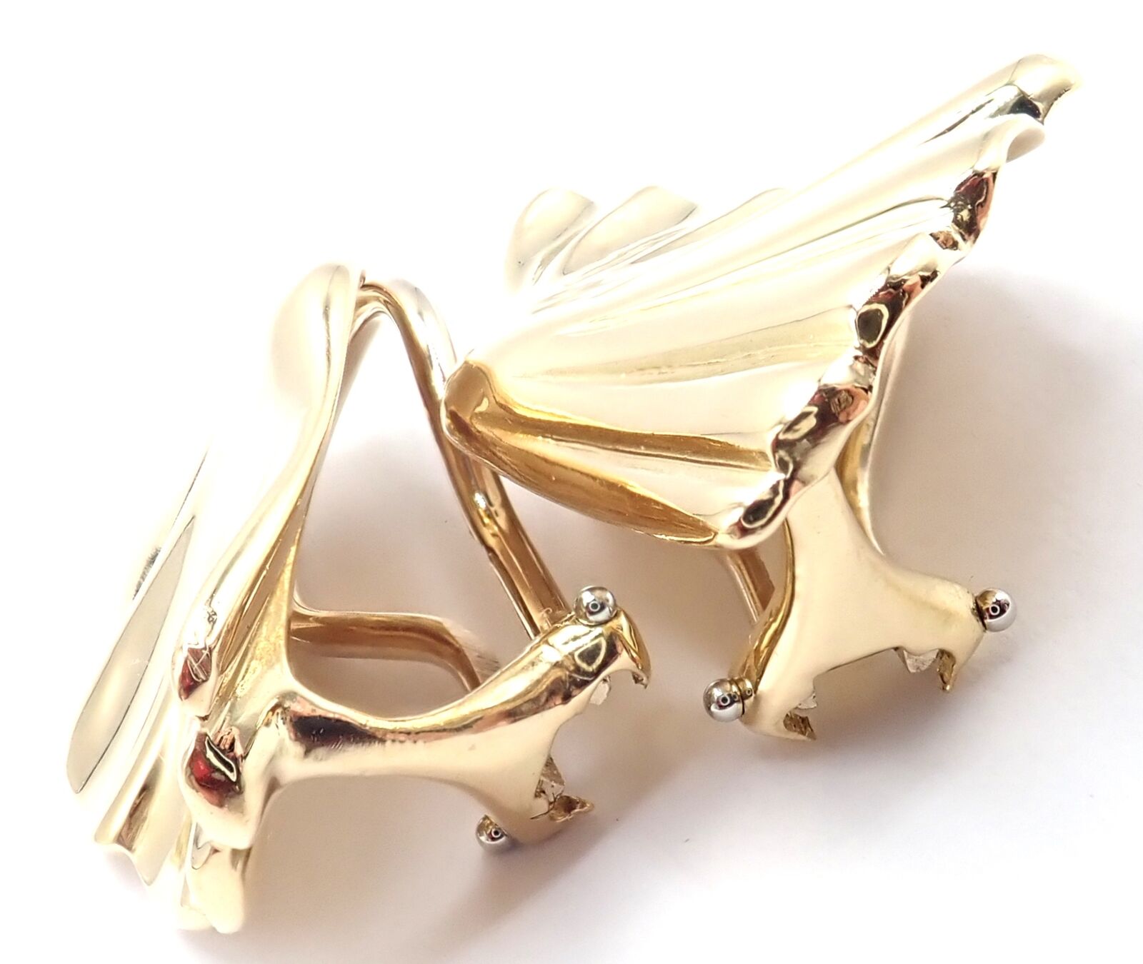 Tiffany & Co. Jewelry & Watches:Fine Jewelry:Earrings Rare! Authentic Vintage Tiffany & Co 18k Yellow Gold Fan Shell Earrings 1981