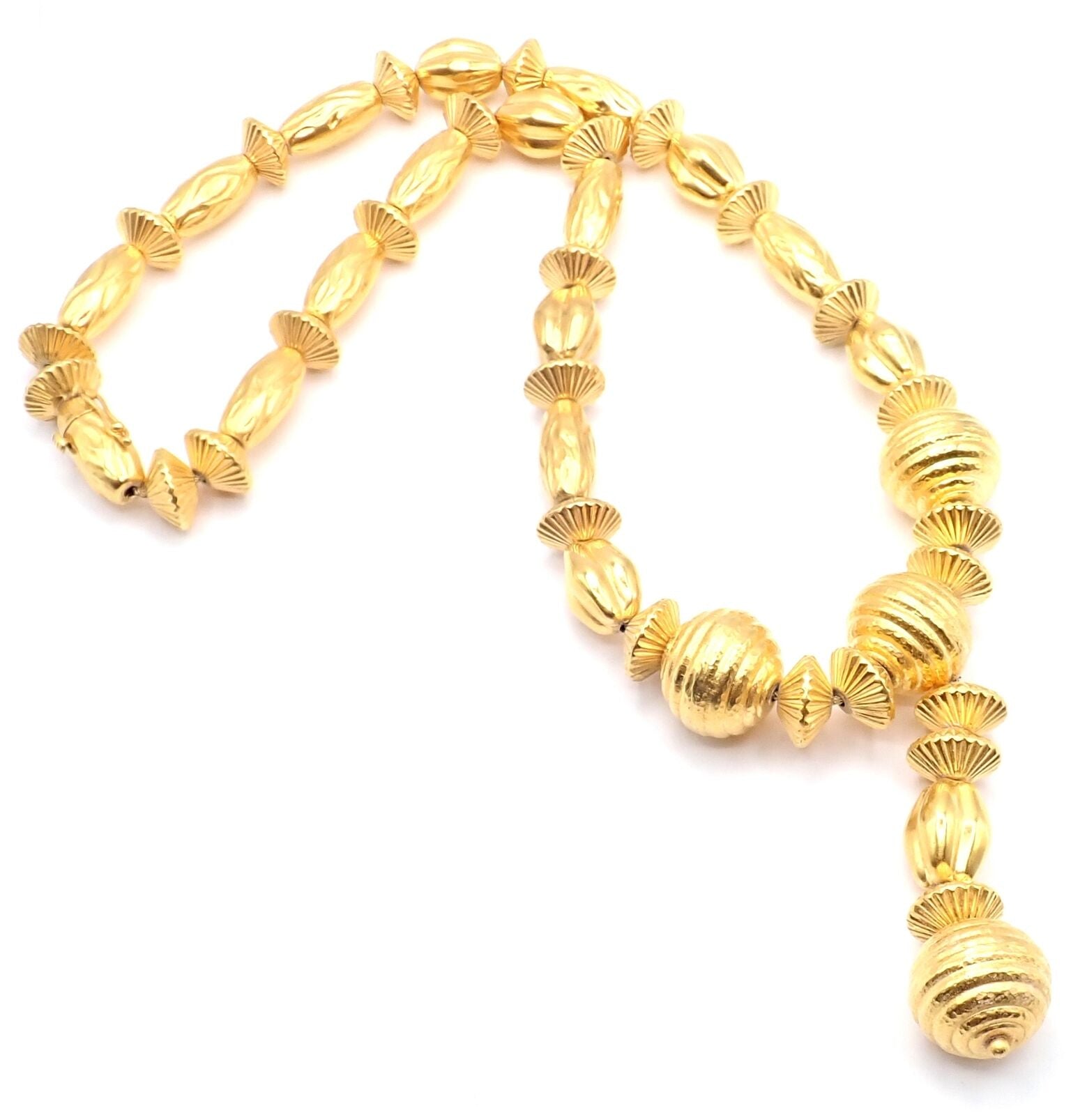 Ilias Lalaounis Jewelry & Watches:Fine Jewelry:Necklaces & Pendants Authentic! Ilias Lalaounis Minoan & Mycenaeam 22k Gold 23" Long Bead Necklace