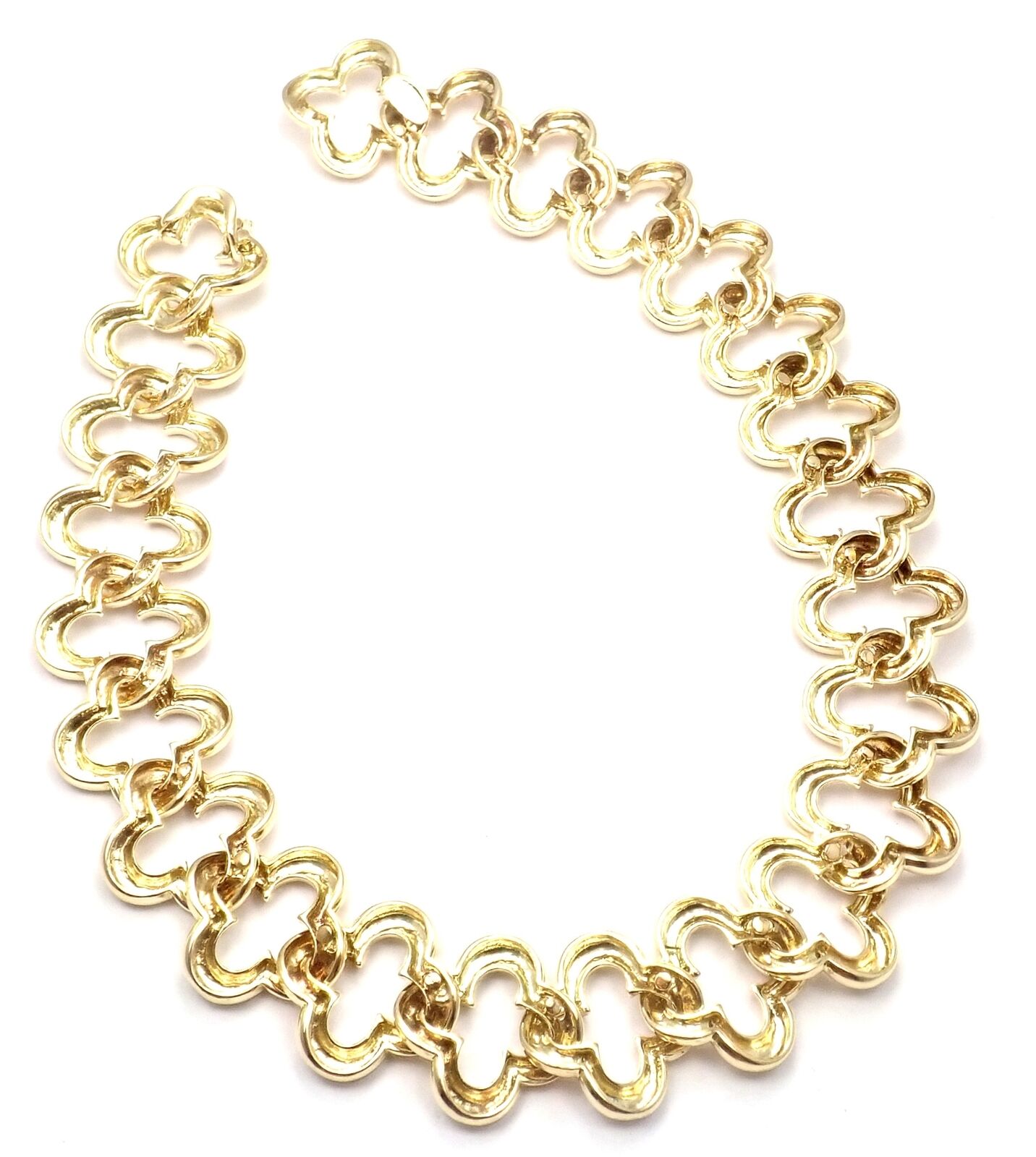 Van Cleef & Arpels Jewelry & Watches:Fine Jewelry:Necklaces & Pendants Authentic Van Cleef & Arpels 18k Yellow Gold Large Alhambra Choker Necklace 1998