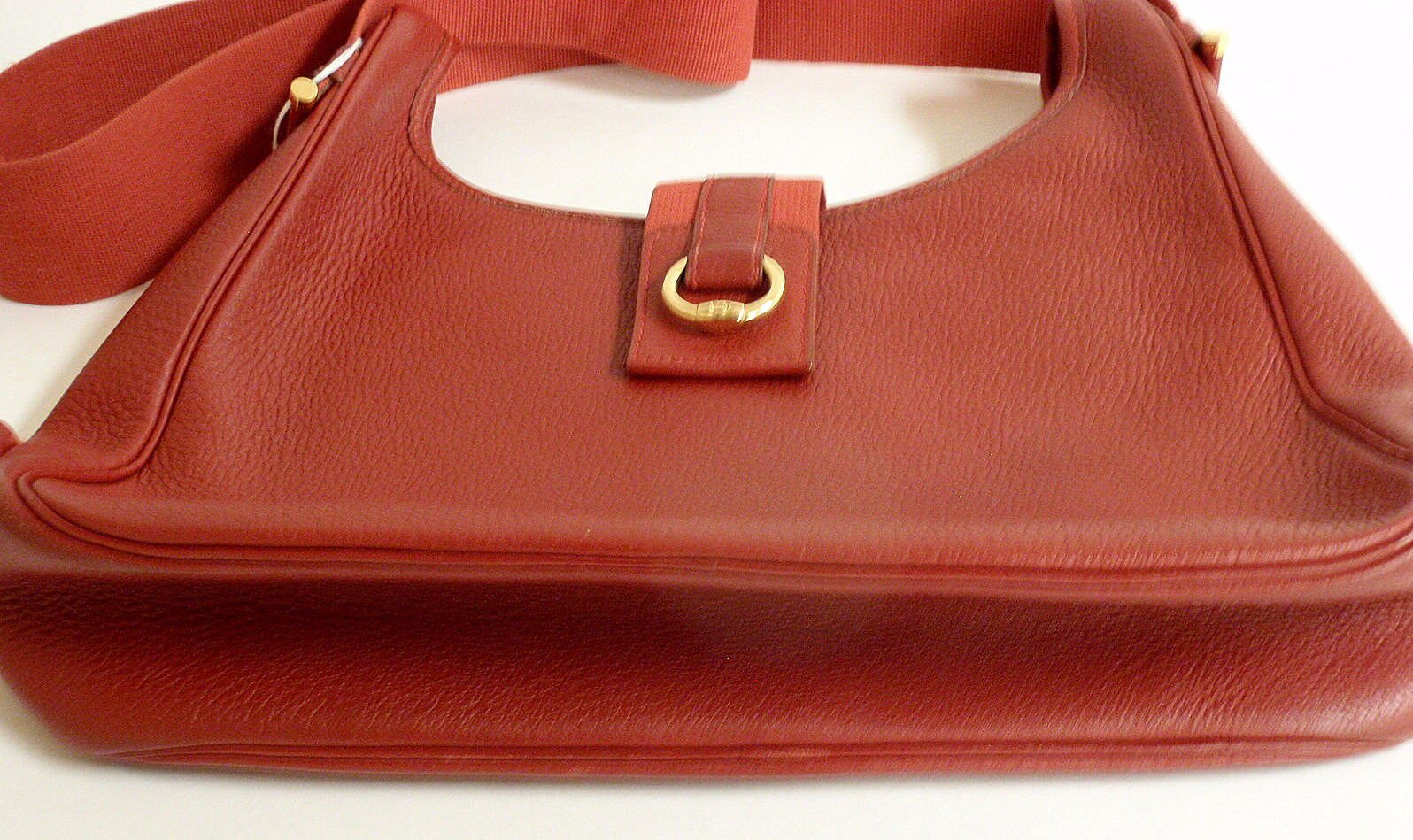 Hermes Clothing, Shoes & Accessories:Women:Women's Bags & Handbags AUTHENTIC! HERMES TSAKO SAKO CONVERTIBLE RED ARDENNE LEATHER SHOULDER BAG