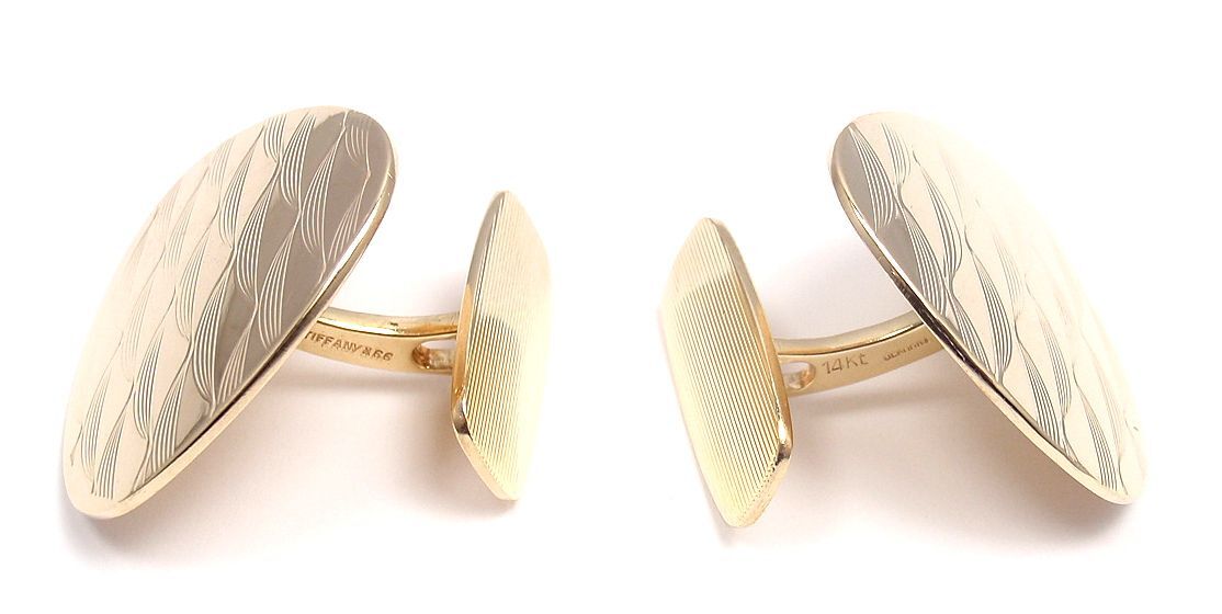 Tiffany & Co. Jewelry & Watches:Men's Jewelry:Cufflinks EXTREMELY RARE! AUTHENTIC VINTAGE TIFFANY & CO 14K YELLOW GOLD LARGE CUFFLINKS